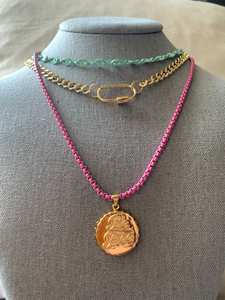 Magenta Be Free Medallion Necklace