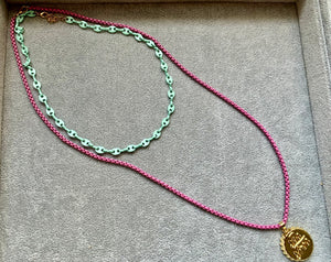 Magenta Be Free Medallion Necklace