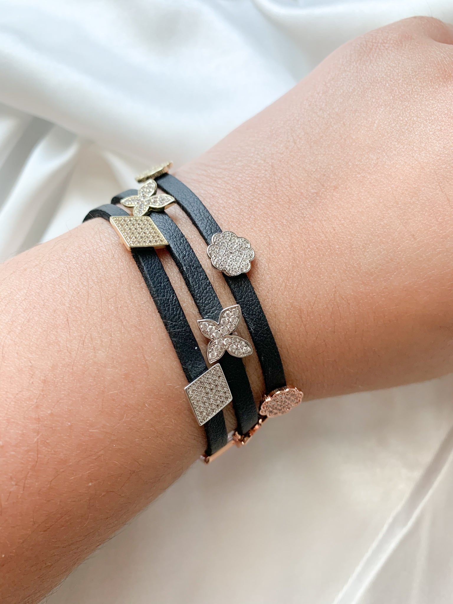 Leather Charmed Bracelet