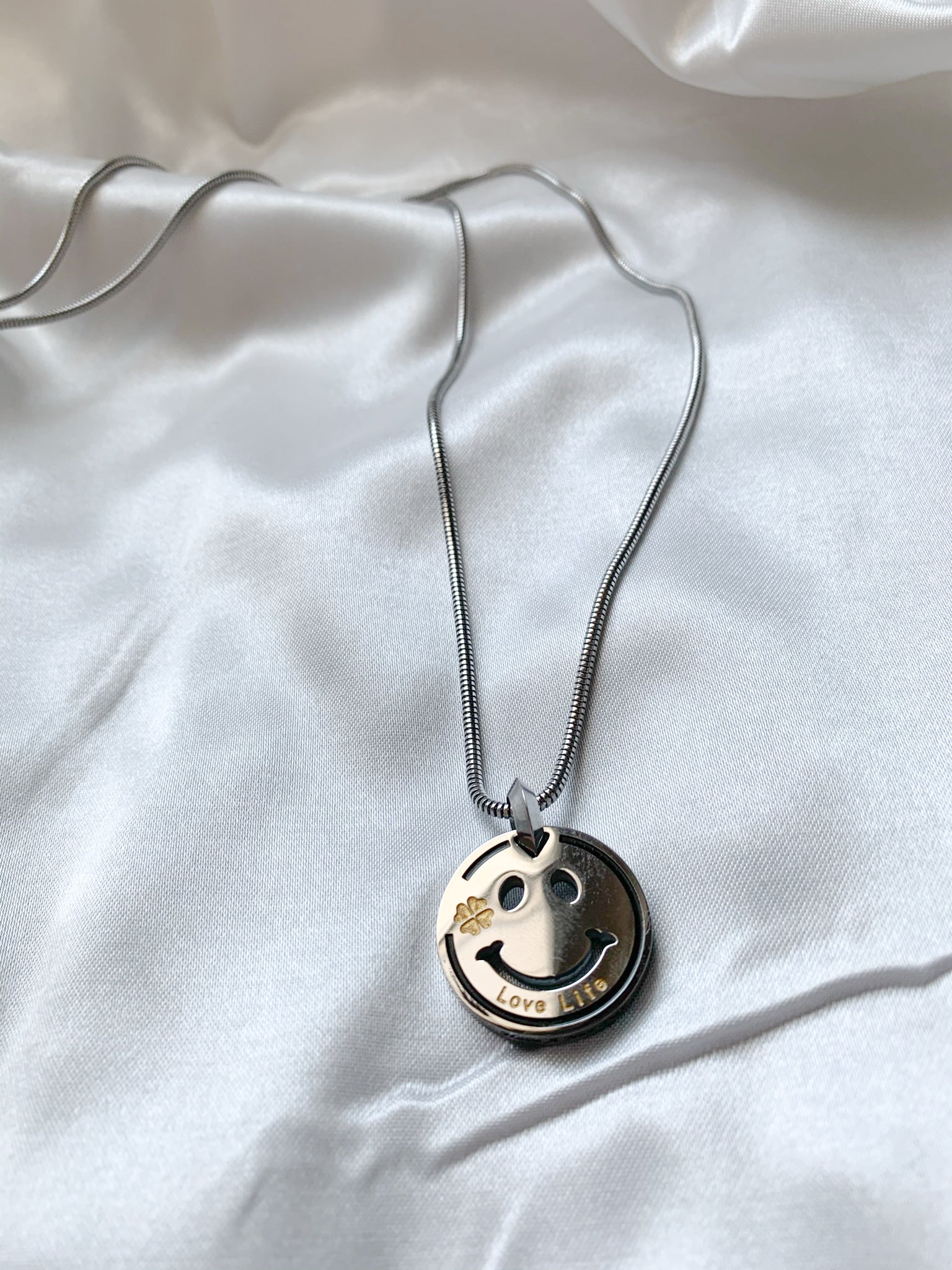 Smiley Face SS Necklace