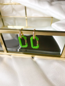 Neon Green Earrings