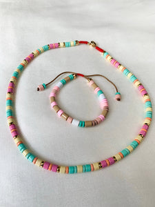 Ceramic Beaded Necklace and Bracelet