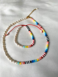 Ceramic Beaded Necklace and Bracelet