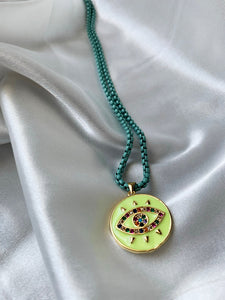 Colorful Enamel Box Necklace